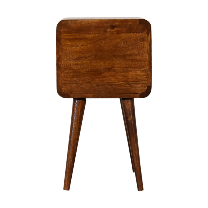 Mini Chestnut Curved Bedside-Smiddy Furniture