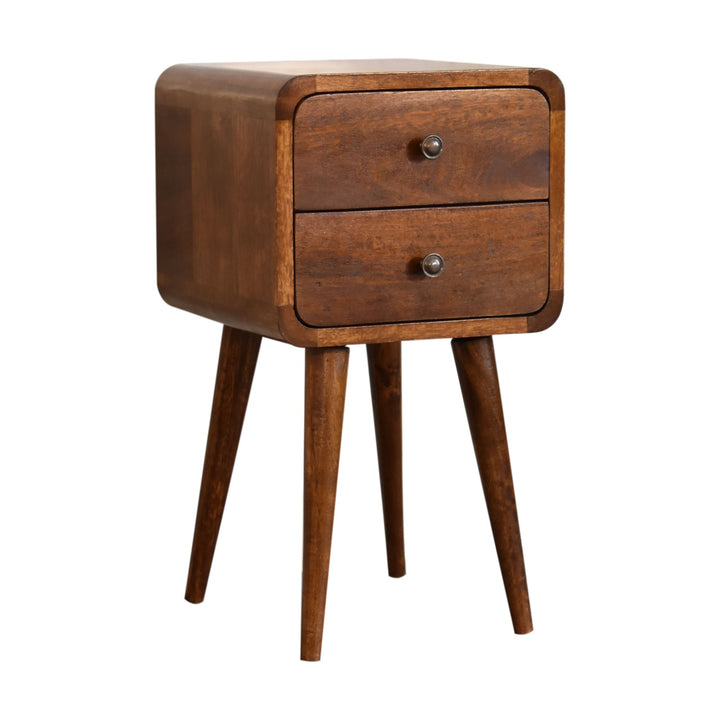 Mini Chestnut Curved Bedside-Smiddy Furniture