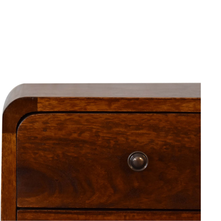 Mini Chestnut Curved Bedside-Smiddy Furniture