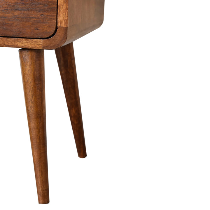 Mini Chestnut Curved Bedside-Smiddy Furniture