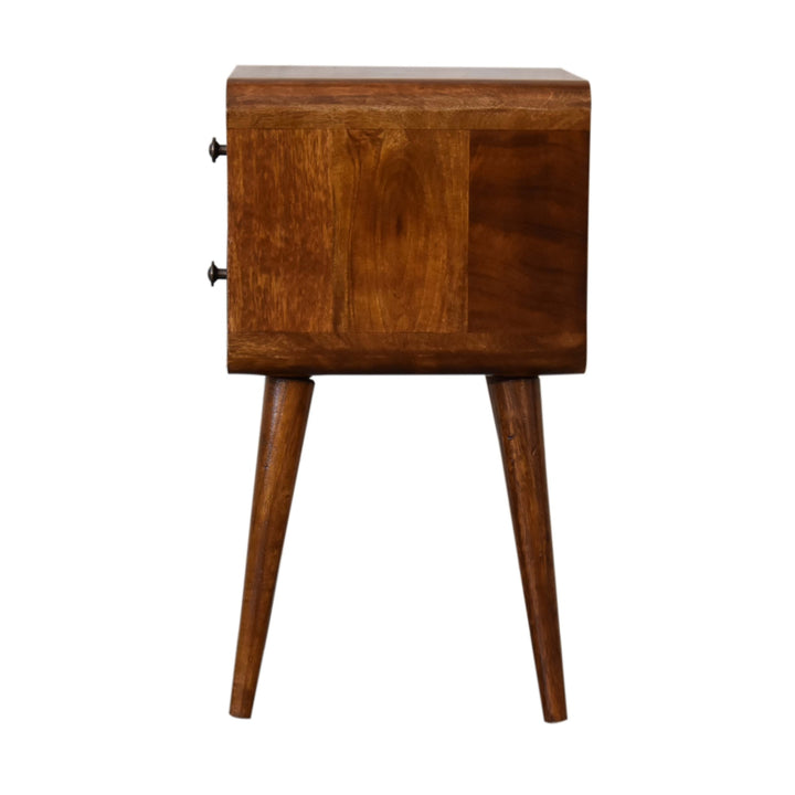 Mini Chestnut Curved Bedside-Smiddy Furniture