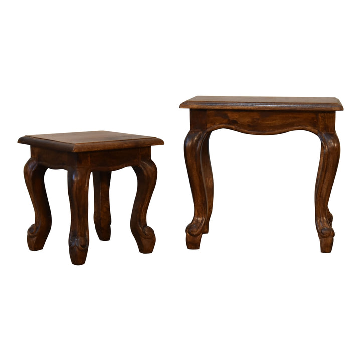 Chestnut French Style Stool Set - Smiddy Furniture