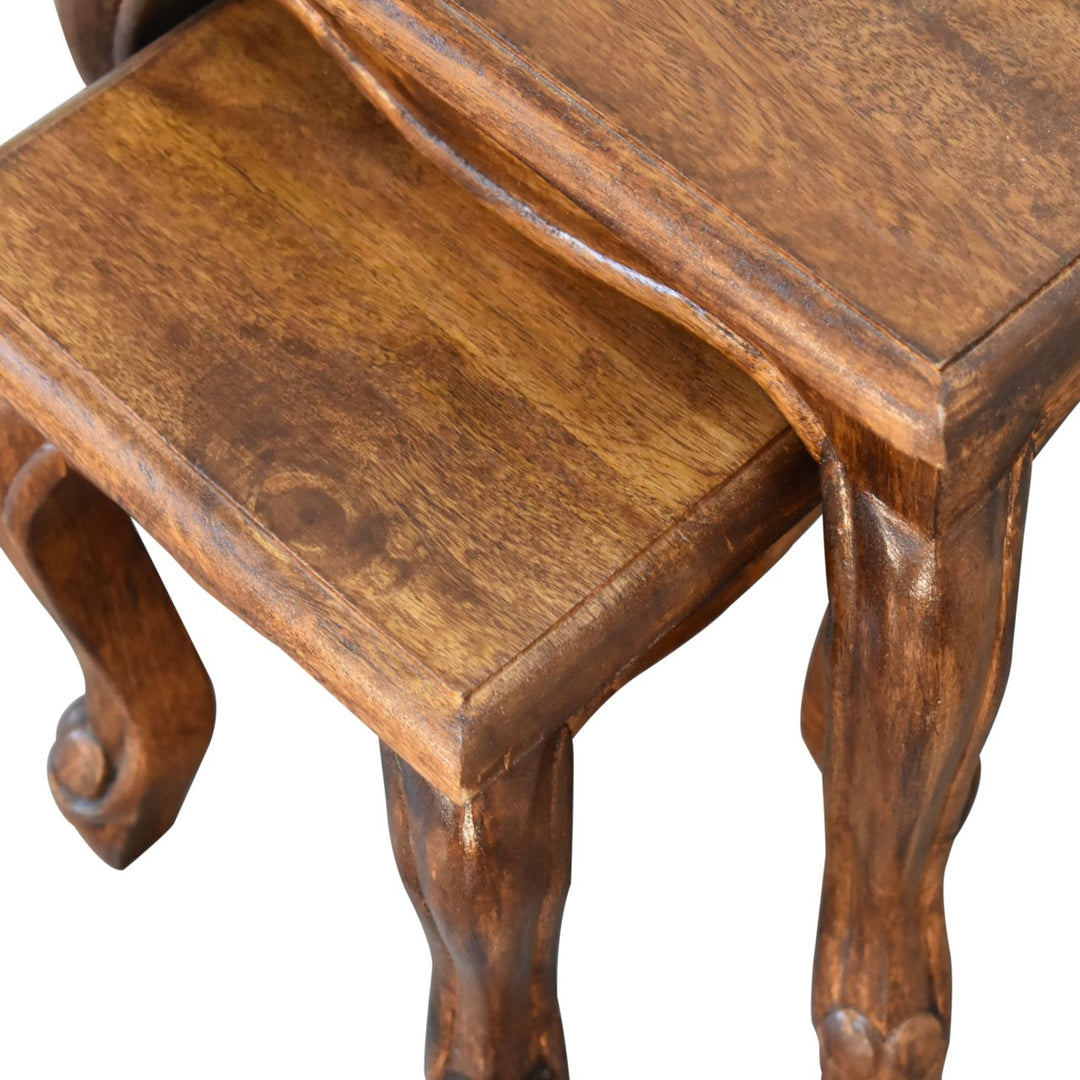 Chestnut French Style Stool Set - Smiddy Furniture