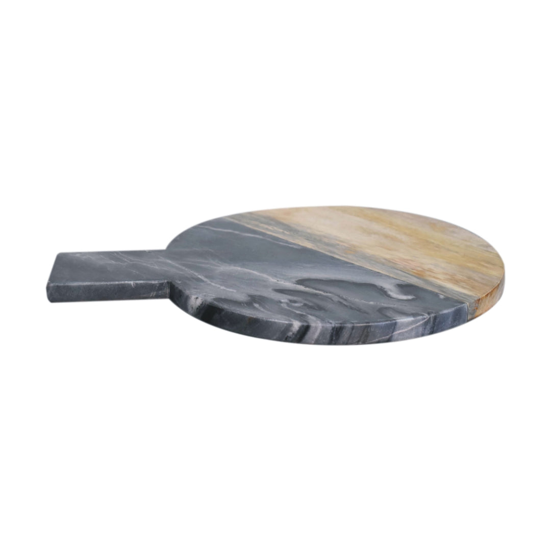 Black Marble, Terrazzo & Mango Wood Round Chopping Board - Smiddy Furniture