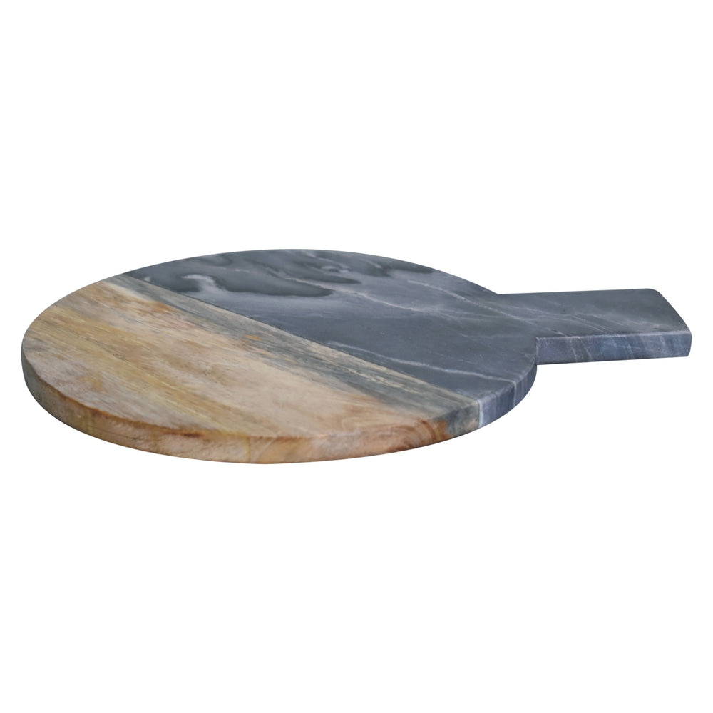 Black Marble, Terrazzo & Mango Wood Round Chopping Board - Smiddy Furniture