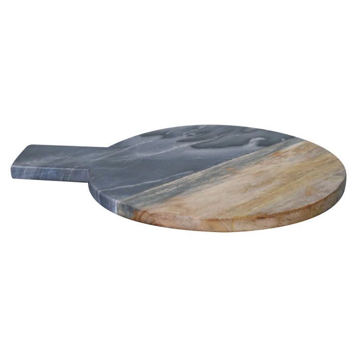 Black Marble, Terrazzo & Mango Wood Round Chopping Board - Smiddy Furniture