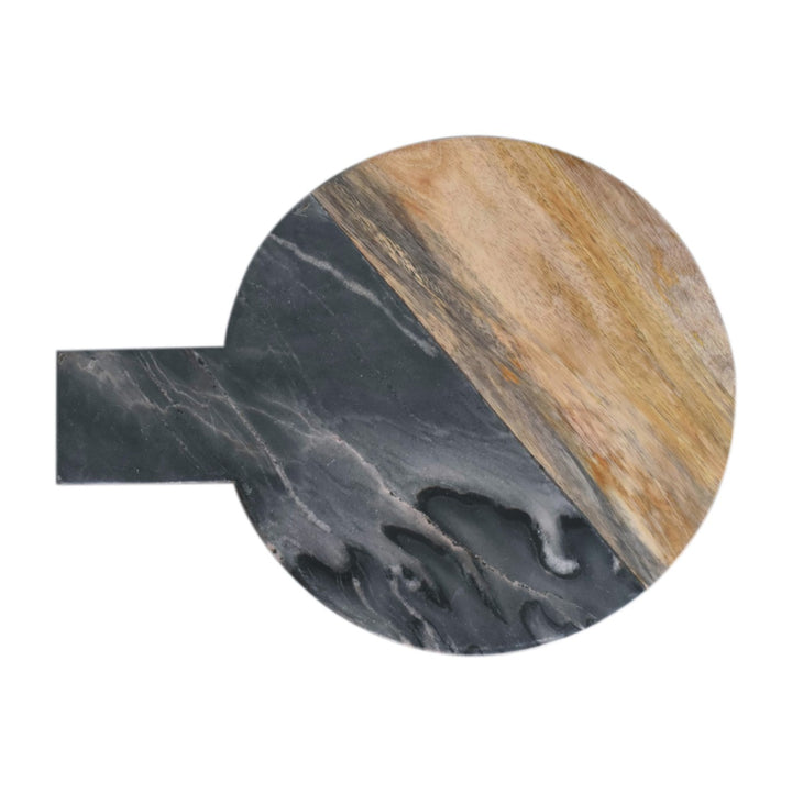 Black Marble, Terrazzo & Mango Wood Round Chopping Board - Smiddy Furniture