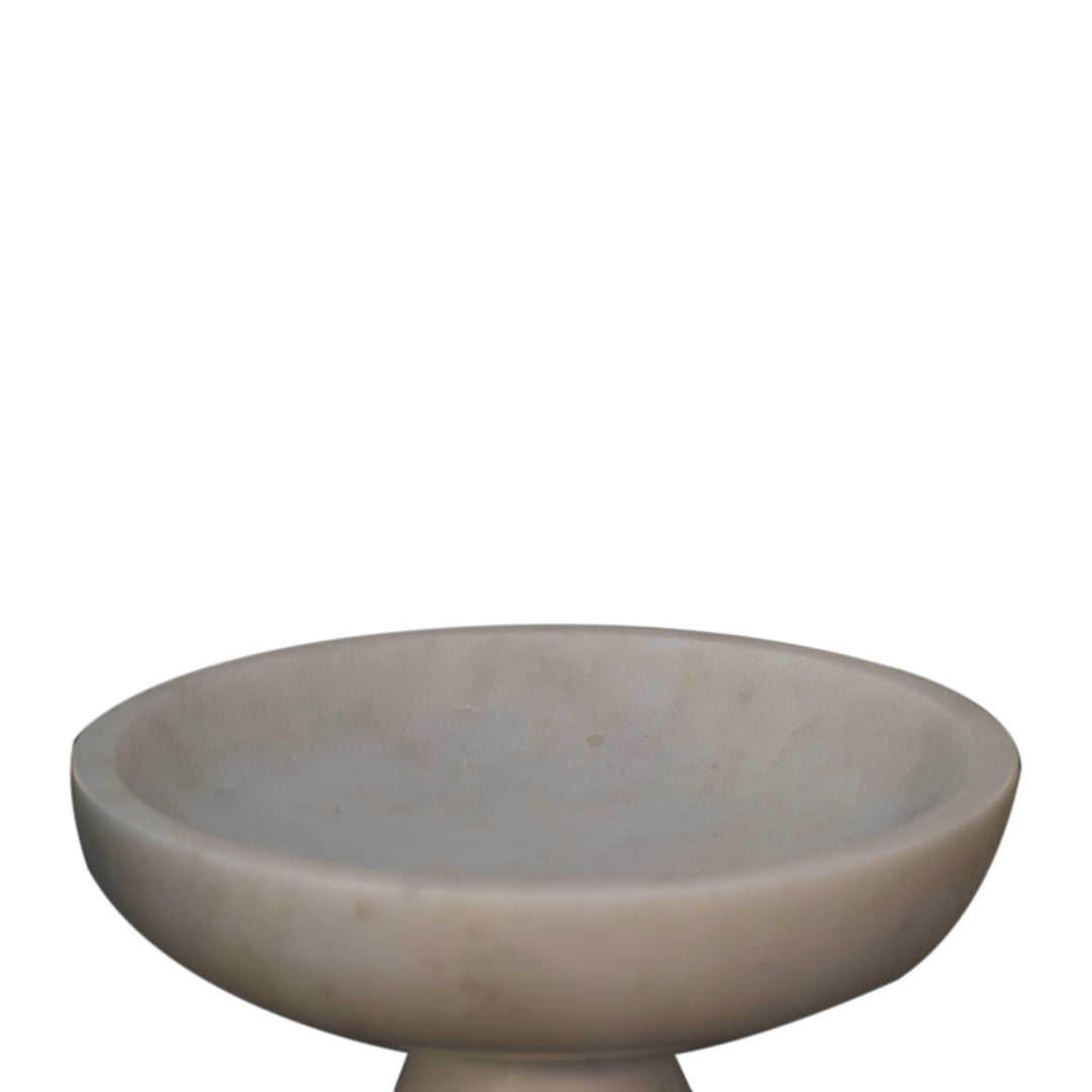 White Marble Fruit Bowl - Smiddy Furniture