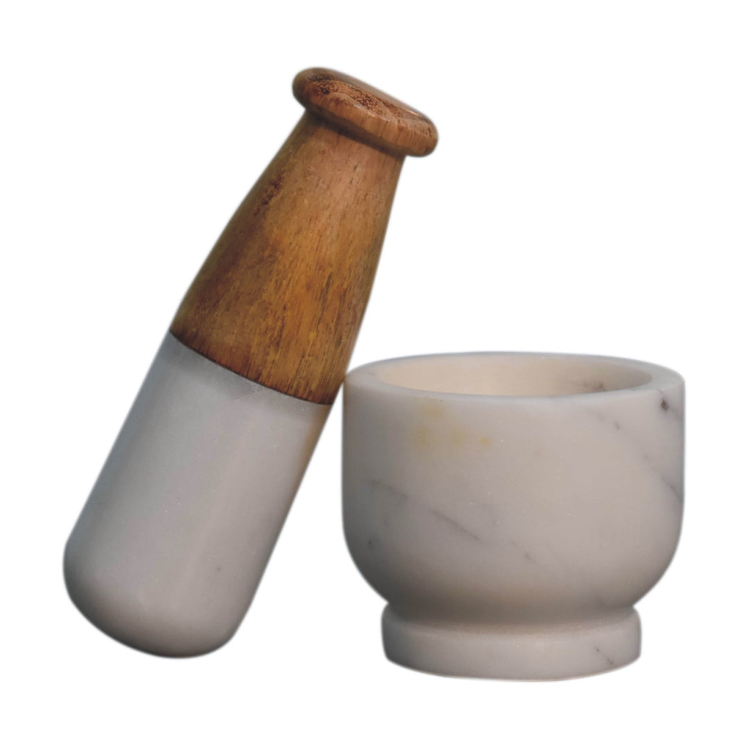 Small Marble Pestle and Mortar-Smiddy Furniture