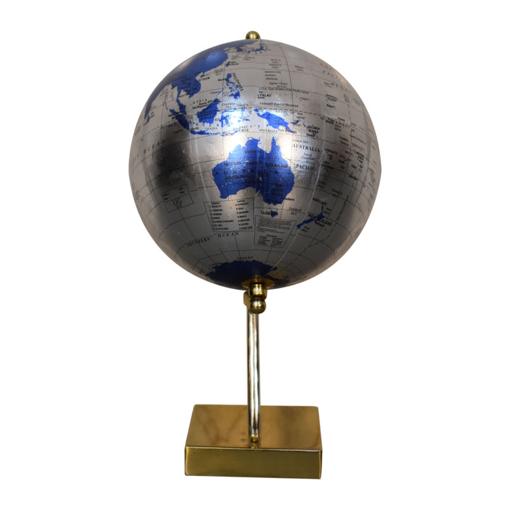 Mixed Chrome and Brass Blue Globe - Smiddy Furniture