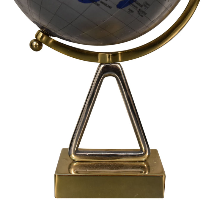 Mixed Chrome and Brass Blue Globe - Smiddy Furniture