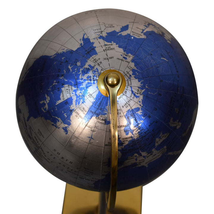 Mixed Chrome and Brass Blue Globe - Smiddy Furniture