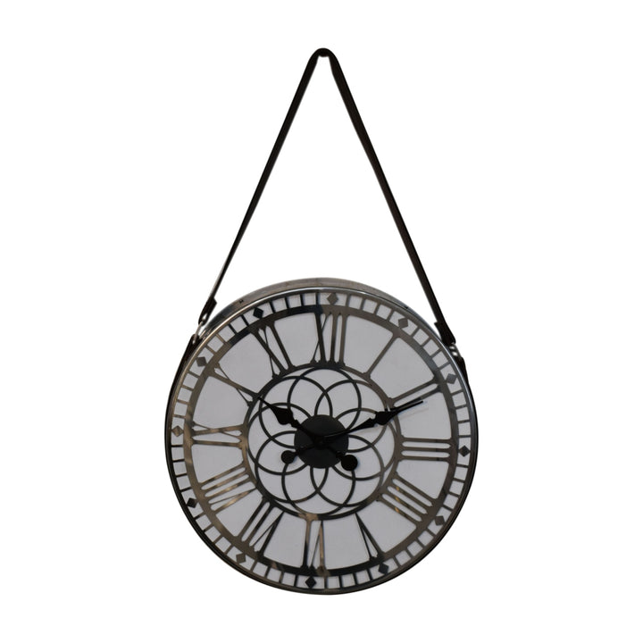 White Chrome Hanging Wall Clock - Smiddy Furniture