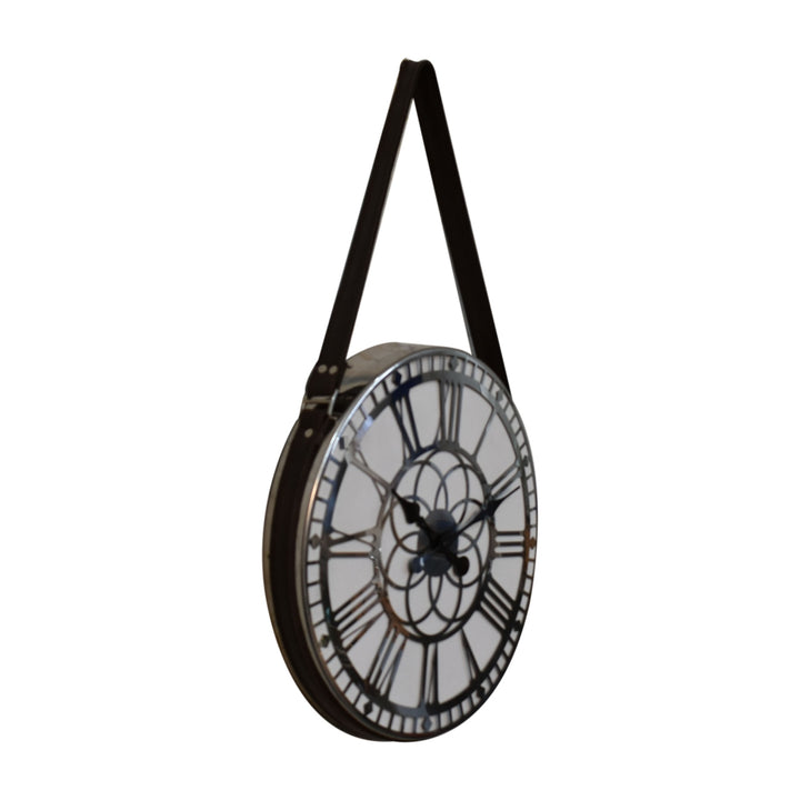White Chrome Hanging Wall Clock - Smiddy Furniture