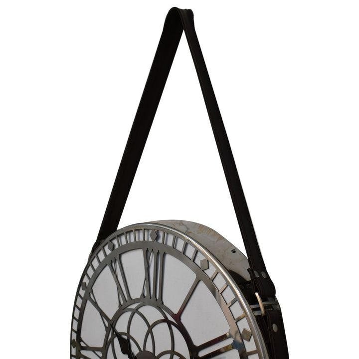 White Chrome Hanging Wall Clock - Smiddy Furniture