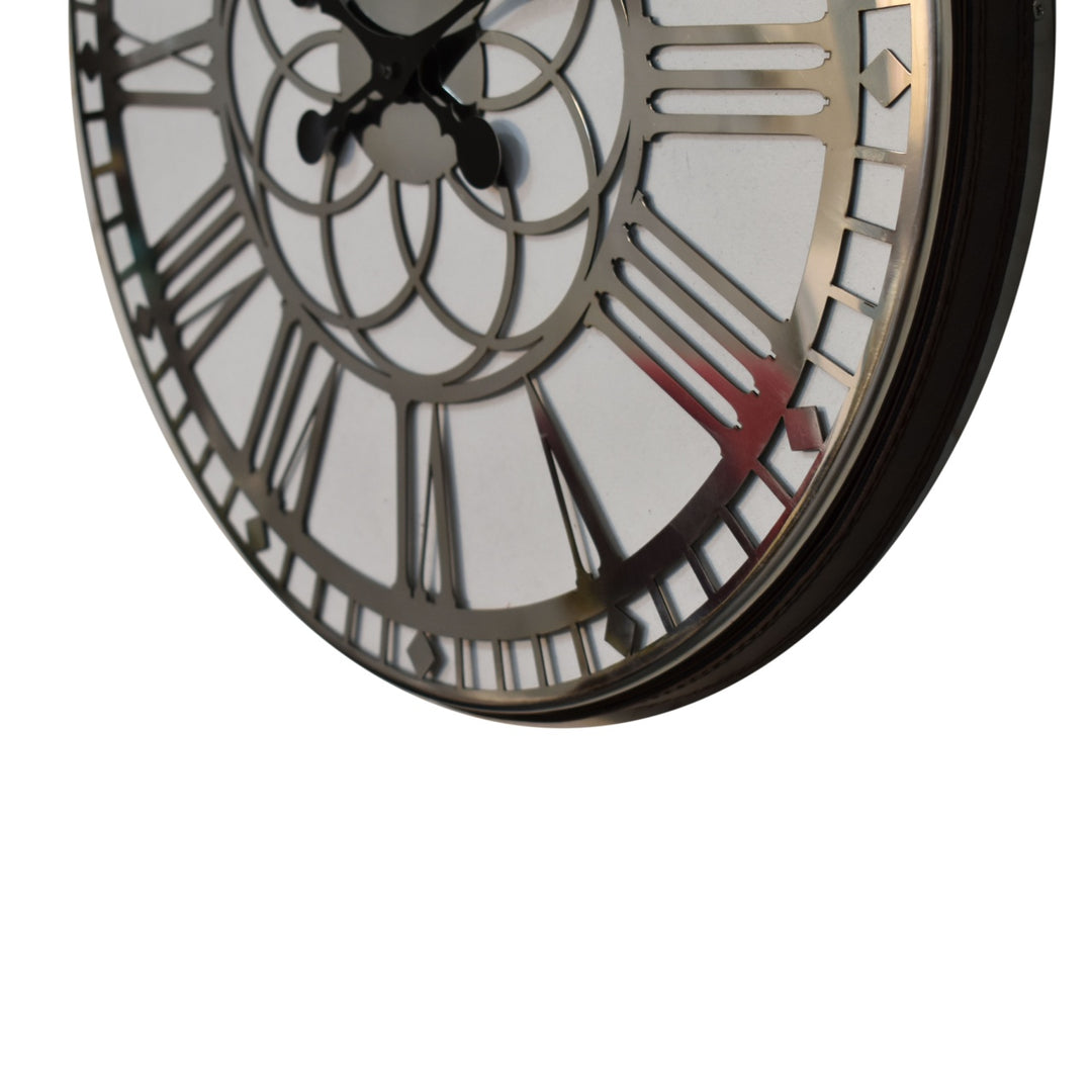 White Chrome Hanging Wall Clock - Smiddy Furniture
