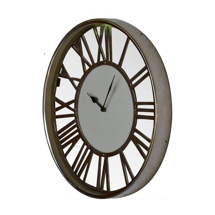 White and Chrome Wall Clock