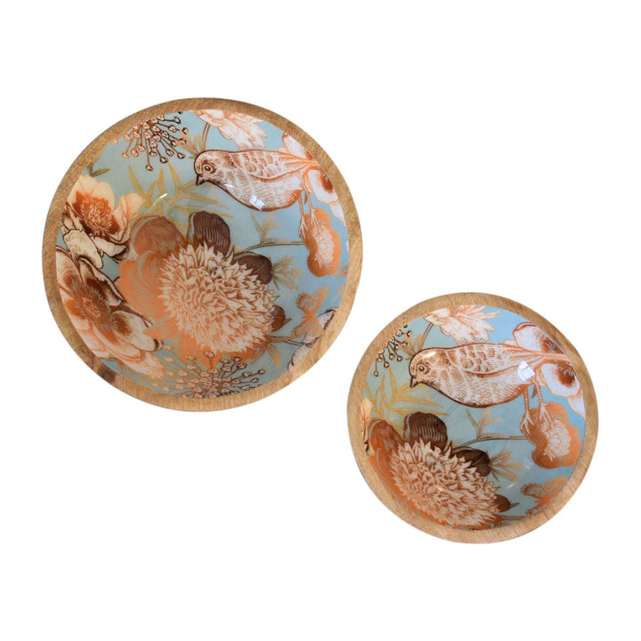 Floral Bird Bowl Set of 2 - Smiddy Furniture