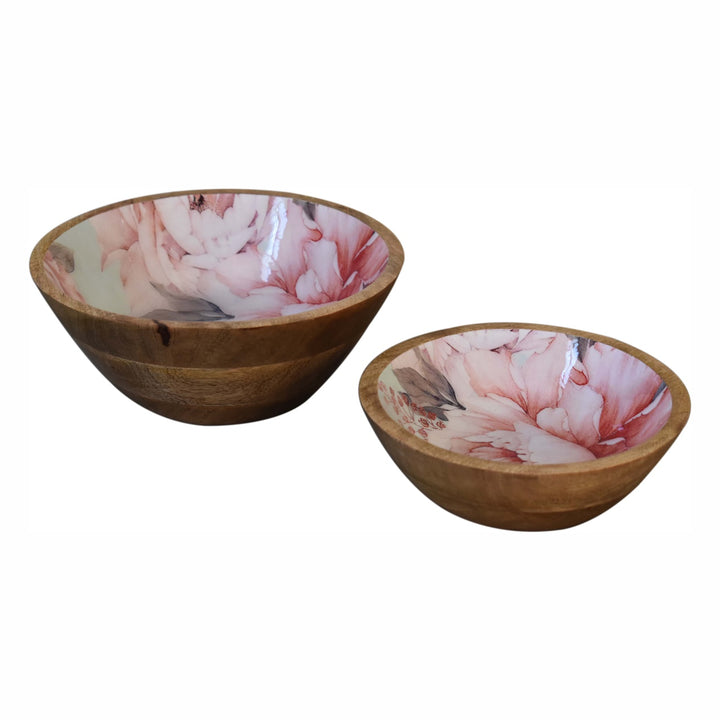 Pink Floral Bowl Set of 2-Smiddy Furniture