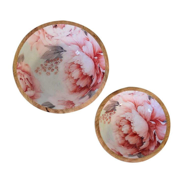 Pink Floral Bowl Set of 2-Smiddy Furniture