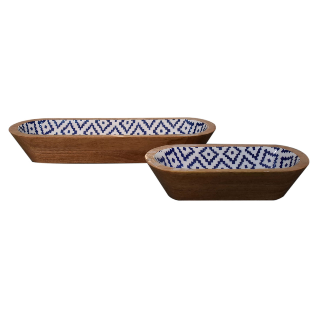 Aztec Oblong Bowl Set of 2 - Smiddy Furniture