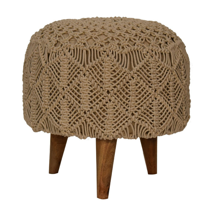 Crotchet Beige Footstool - Smiddy Furniture