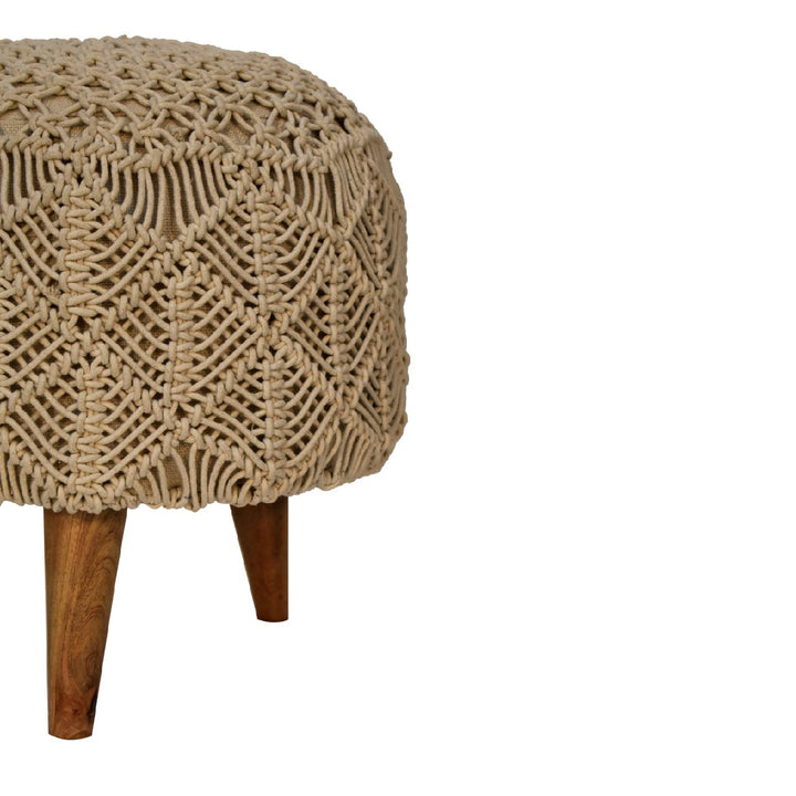 Crotchet Beige Footstool - Smiddy Furniture