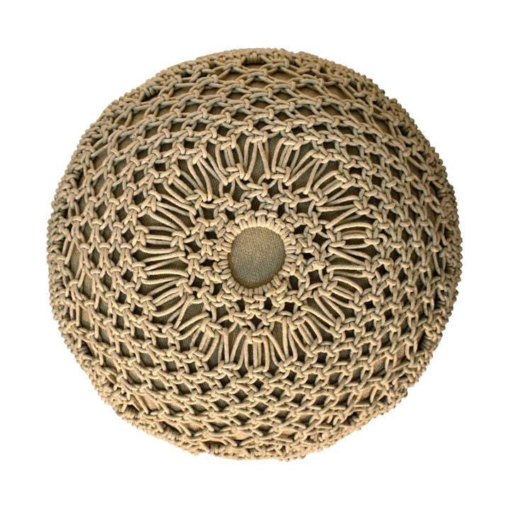 Crotchet Beige Footstool - Smiddy Furniture