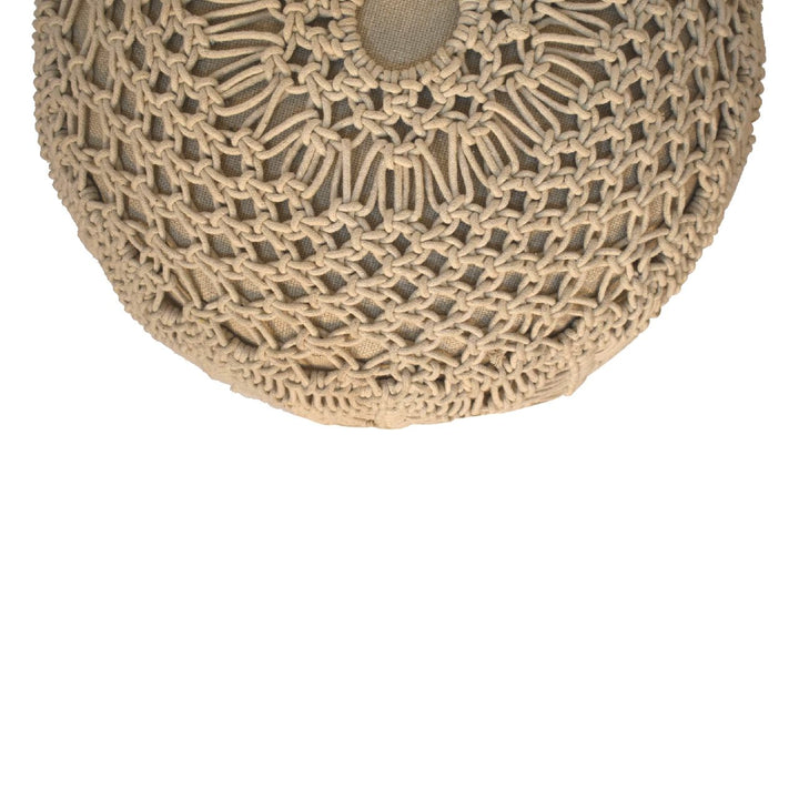 Crotchet Beige Footstool - Smiddy Furniture