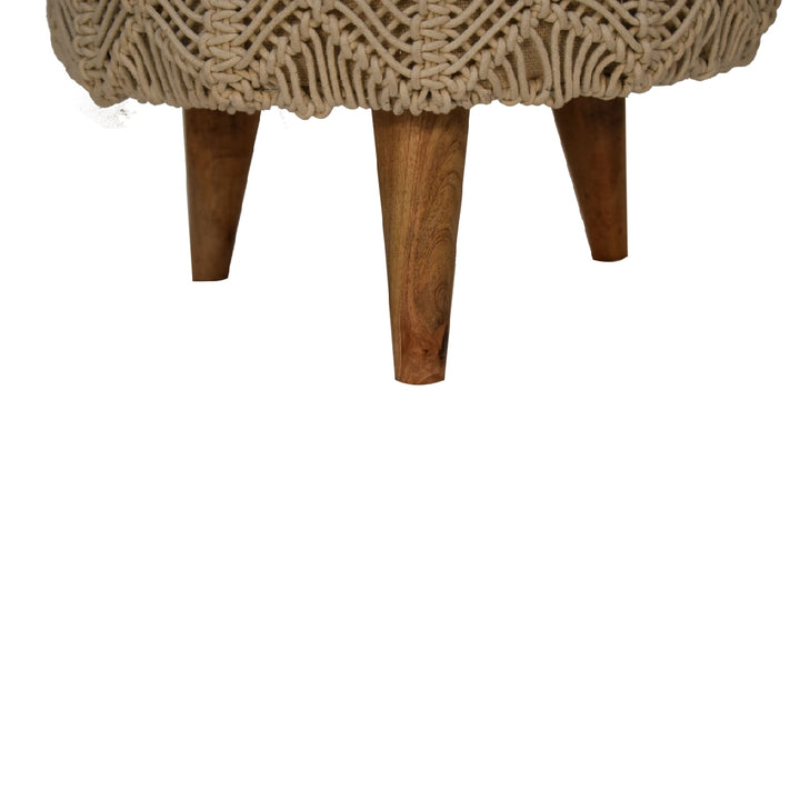 Crotchet Beige Footstool - Smiddy Furniture