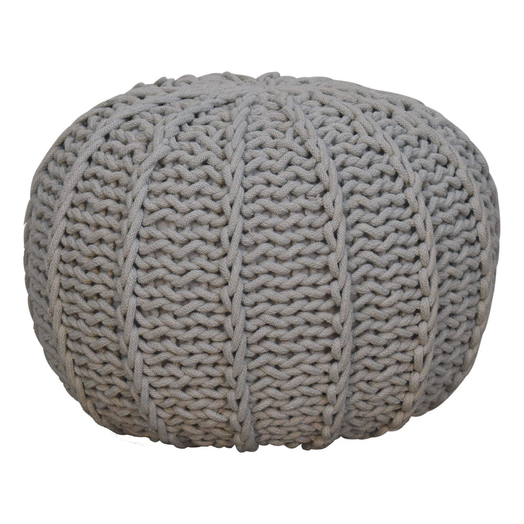 Grey Cable Pouffe - Smiddy Furniture