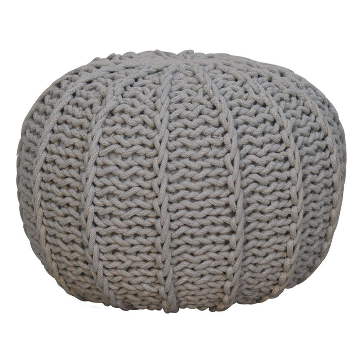 Grey Cable Pouffe - Smiddy Furniture