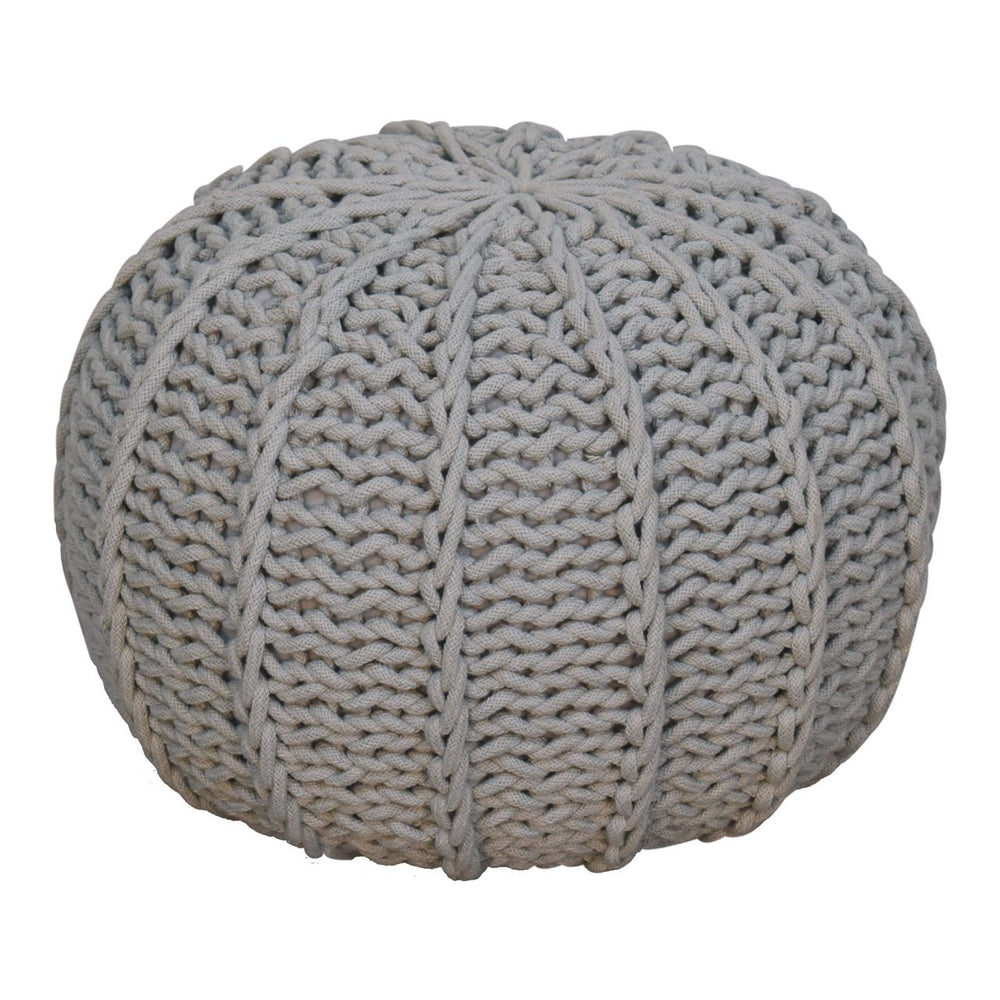 Grey Cable Pouffe - Smiddy Furniture