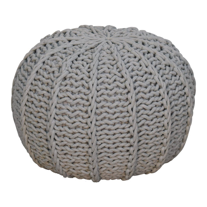 Grey Cable Pouffe - Smiddy Furniture