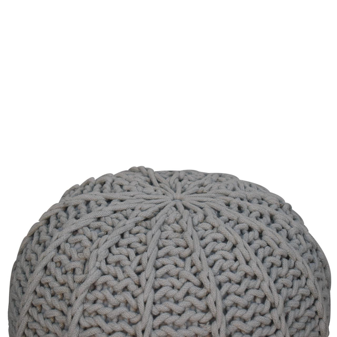 Grey Cable Pouffe - Smiddy Furniture