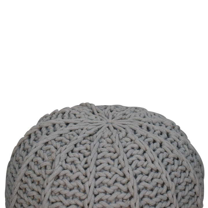 Grey Cable Pouffe - Smiddy Furniture