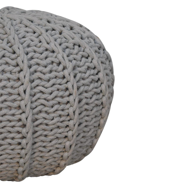 Grey Cable Pouffe - Smiddy Furniture