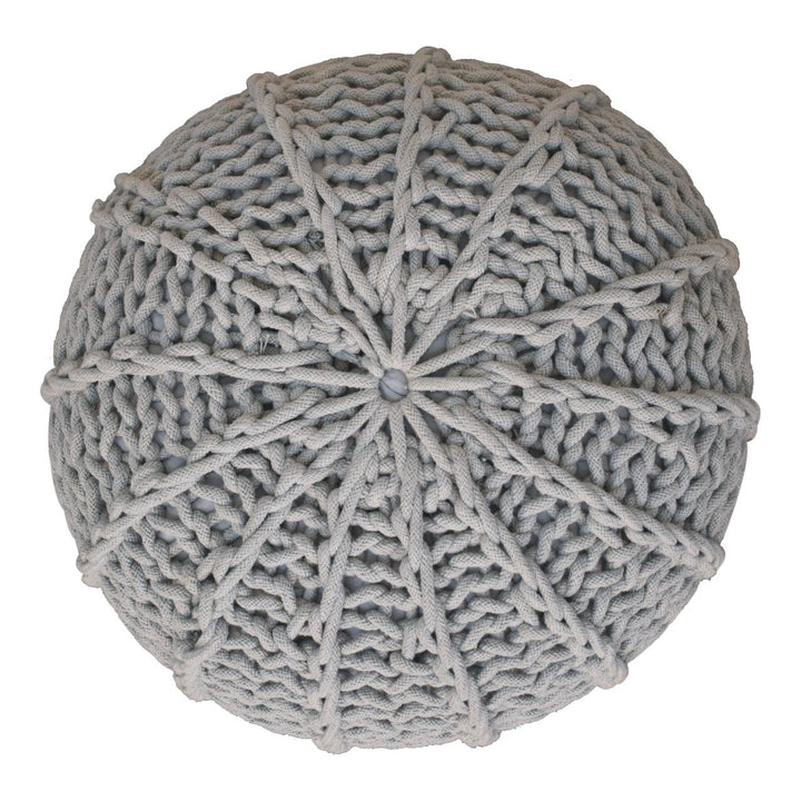Grey Cable Pouffe - Smiddy Furniture