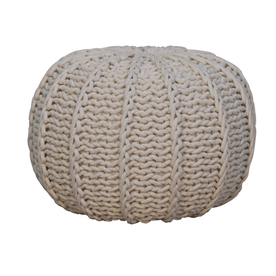 Cream Cable Pouffe - Smiddy Furniture