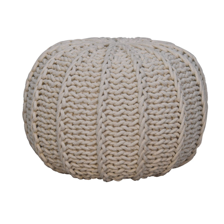 Cream Cable Pouffe - Smiddy Furniture