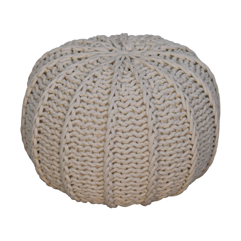 Cream Cable Pouffe - Smiddy Furniture