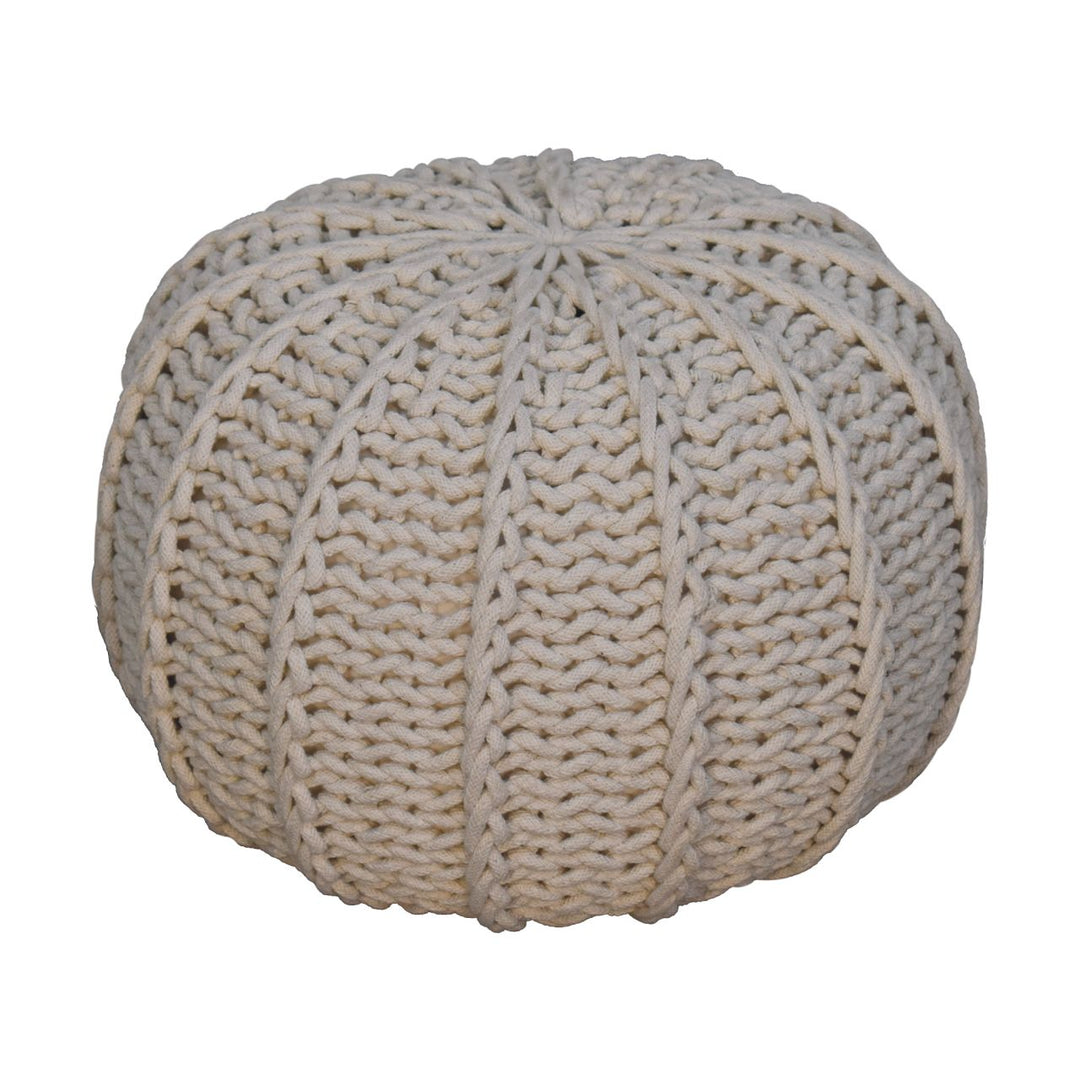 Cream Cable Pouffe - Smiddy Furniture