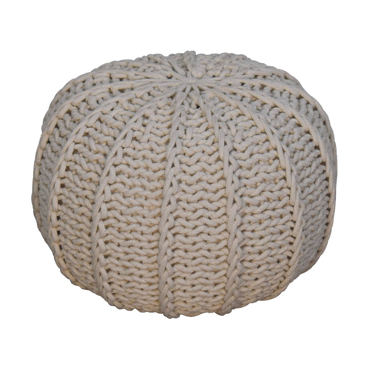 Cream Cable Pouffe - Smiddy Furniture
