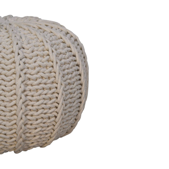 Cream Cable Pouffe - Smiddy Furniture
