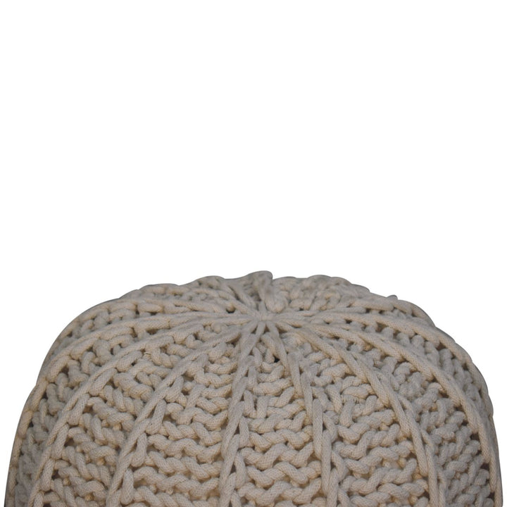 Cream Cable Pouffe - Smiddy Furniture