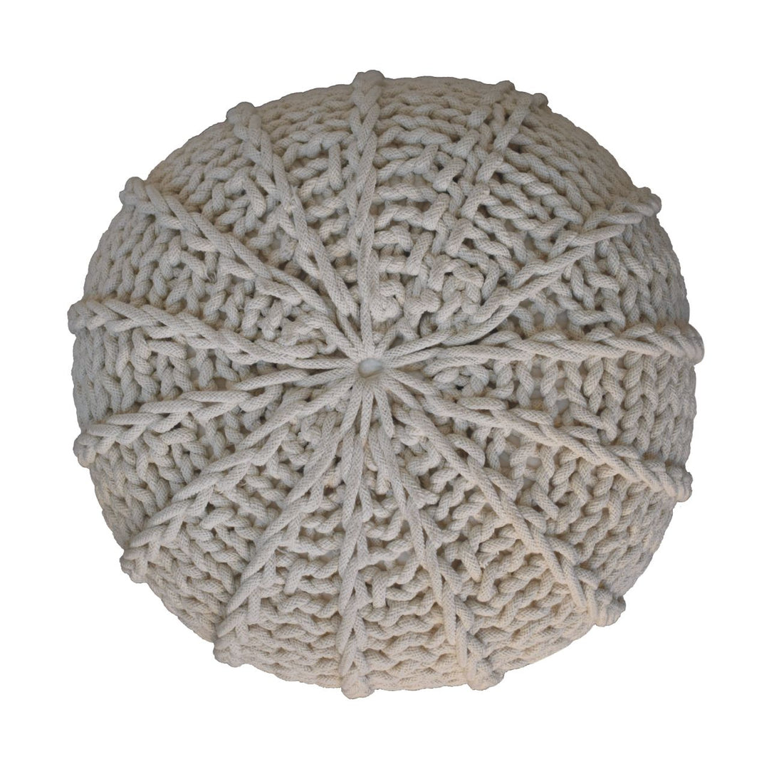 Cream Cable Pouffe - Smiddy Furniture
