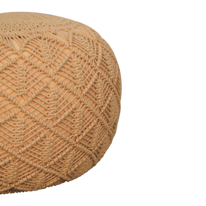 Ansley Beige Pouffe - Smiddy Furniture