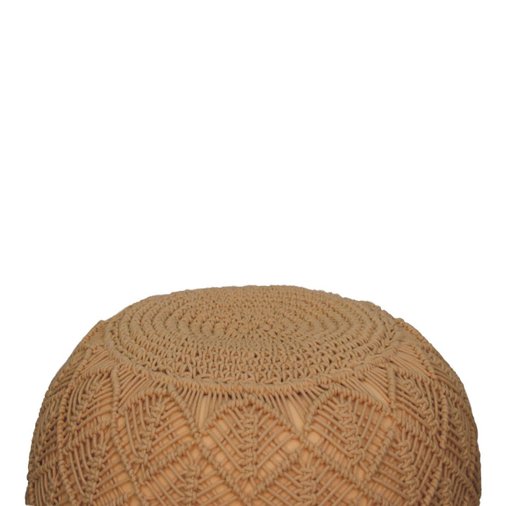 Ansley Beige Pouffe - Smiddy Furniture