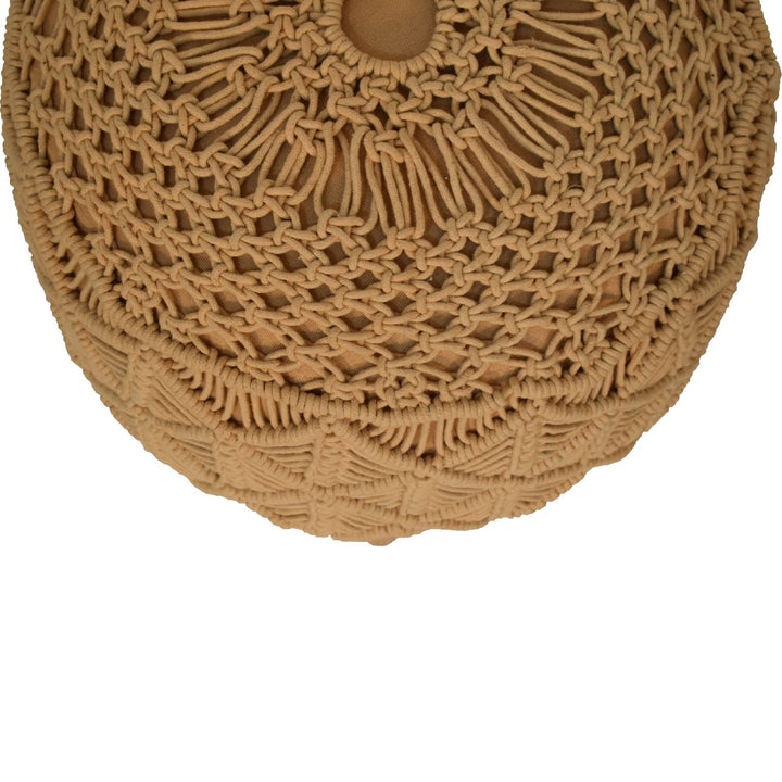 Crotchet Mustard Footstool-Smiddy Furniture