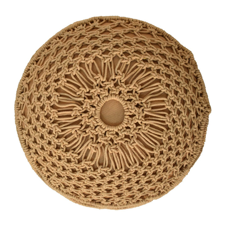 Crotchet Mustard Footstool-Smiddy Furniture